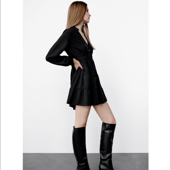 Tiered Shirt Dress Size S NWT - Picture 3 of 7